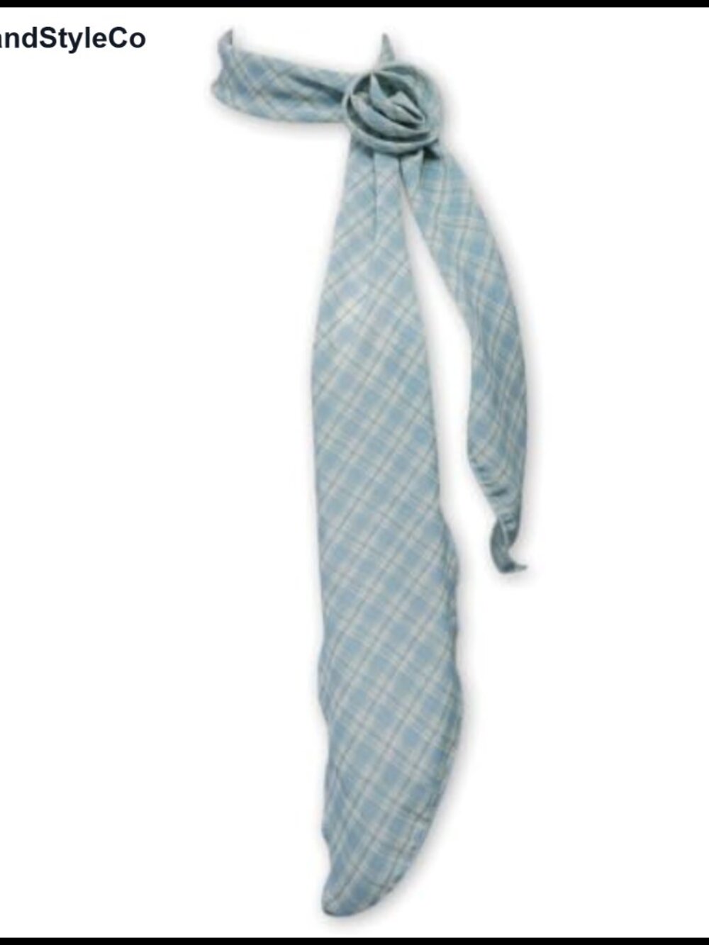 Plaid Chiffon Neck Scarf Skinny Womens Fashion Scarf with Clip